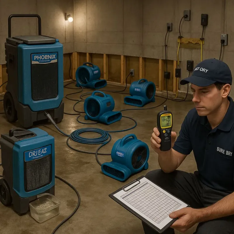 Structural Drying and Dehumidification process in Monmouth, ME